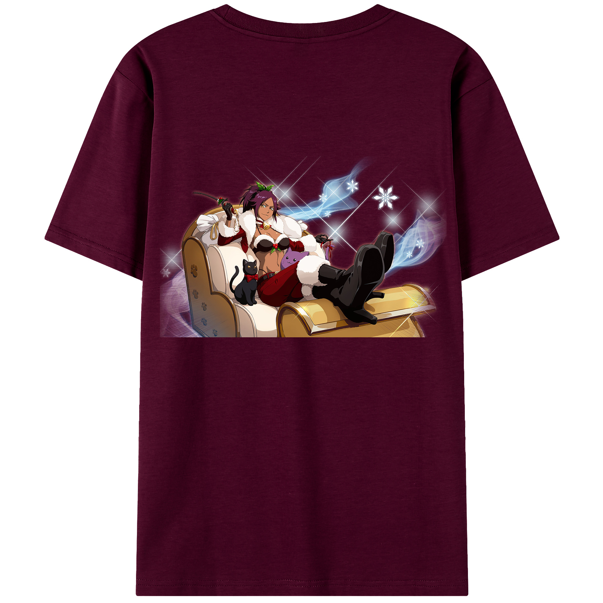 （画像用） ブリーチ 四楓院 夜一（しほういん よるいち） BLEACH Shihouin Yoruichi レディース半袖Tシャツ(バックプリント)